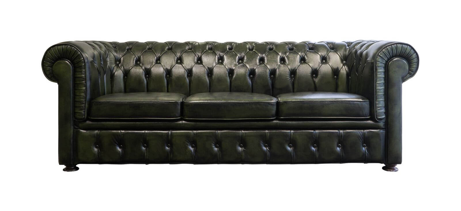 Classic 3 szemelyes chesterfield zold kanape