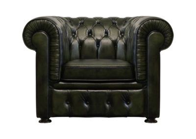 Classic chesterfield zold fotel